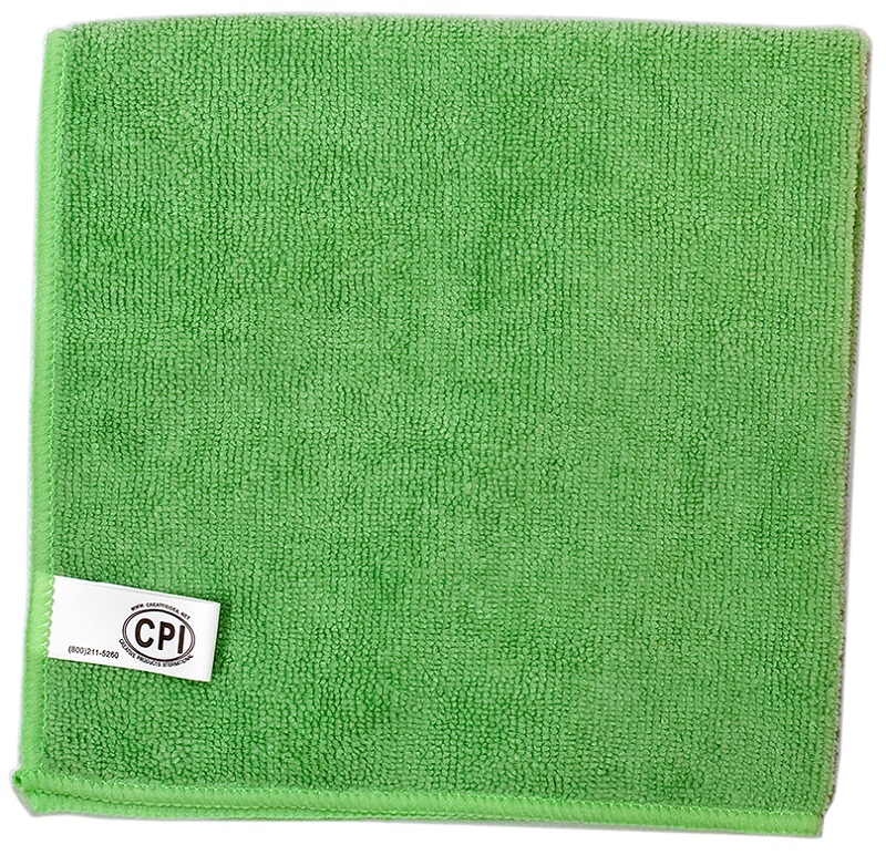 12x12 Green General Purpose Cleaning Microfiber Cloth 12/pk 24pk/cs